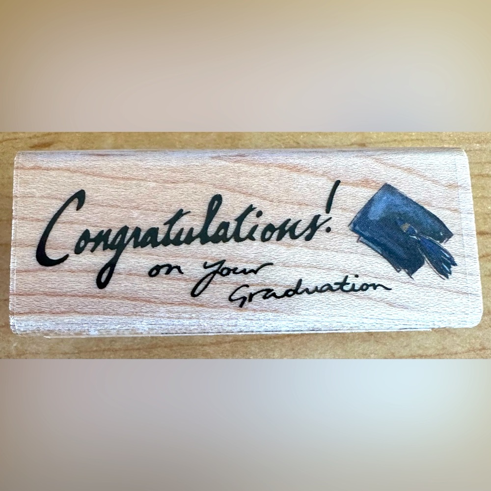 Stampabilities Congratulations On Your Graduation Cap Rubber Stamp